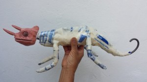 The Jackson chameleon in process.