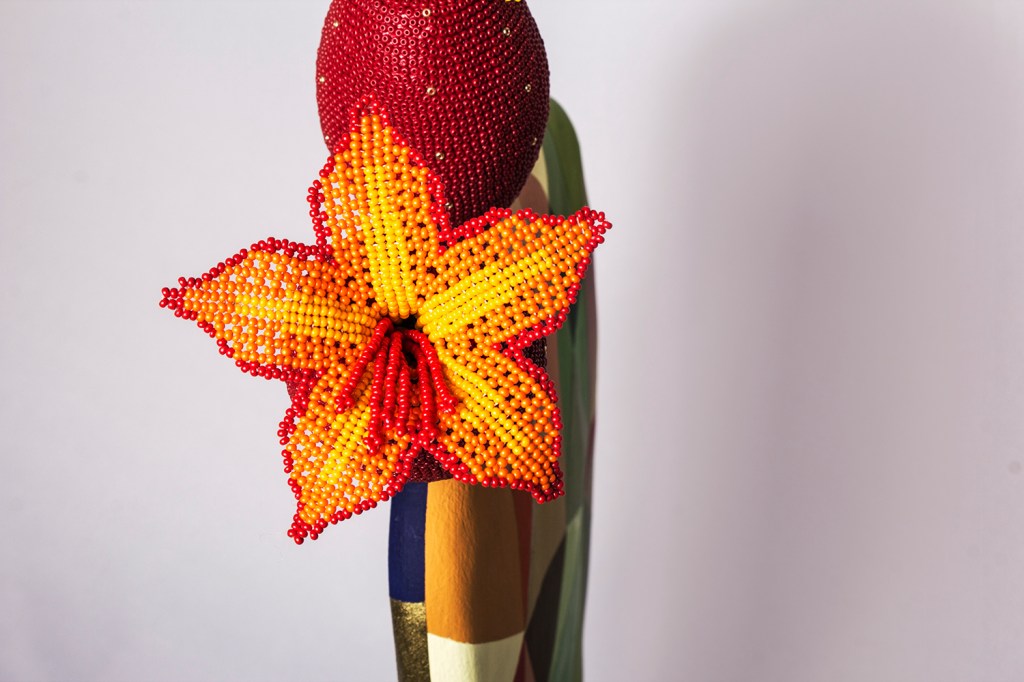 Flower, Wixáritari bead work.