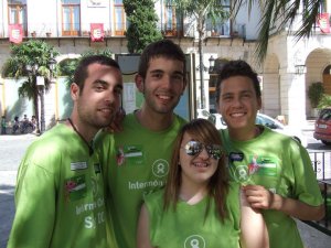 Fair Trade community activity in downtown Gandia, Spain in 2008.