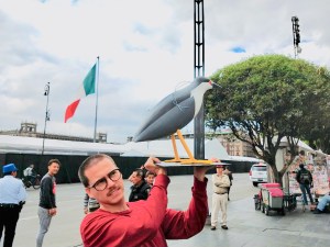 Davit Nava and the black-crowned night heron (Nycticorax nycticorax)